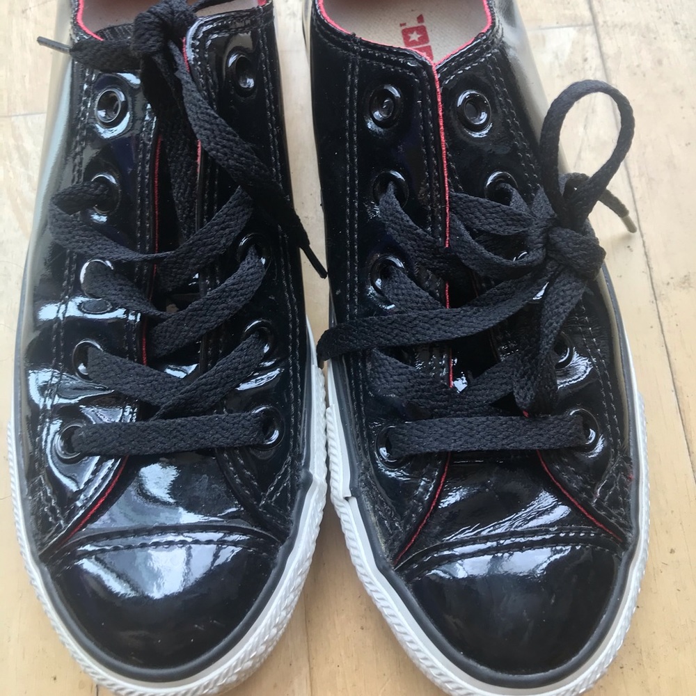 Black patent leather Converse